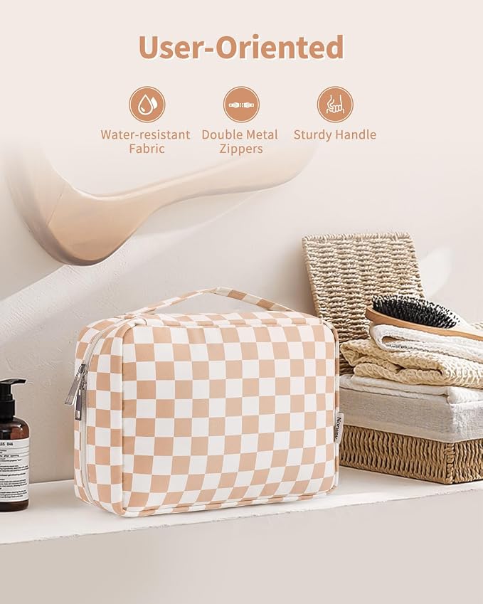 Narwey Small Hanging Travel Toiletry Bag for Women, Travel Bag for Toiletries, Makeup Bag Organizer Cosmetic Bags Make Up Bags for Girls - Image 6