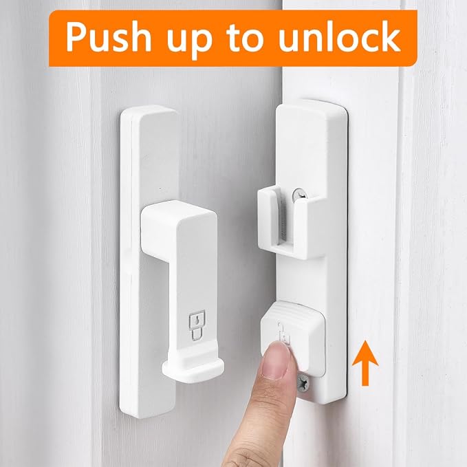 2 Packs Matte White 90 Degree Barn Door Lock,Flip Gate Latches Hardware | Zinc Alloy Door Lock,Right Angle Door Lock Latch,Sliding Door Latches,for bedroom,drawer,pet enclosures,cabinet,garage,window - Image 3