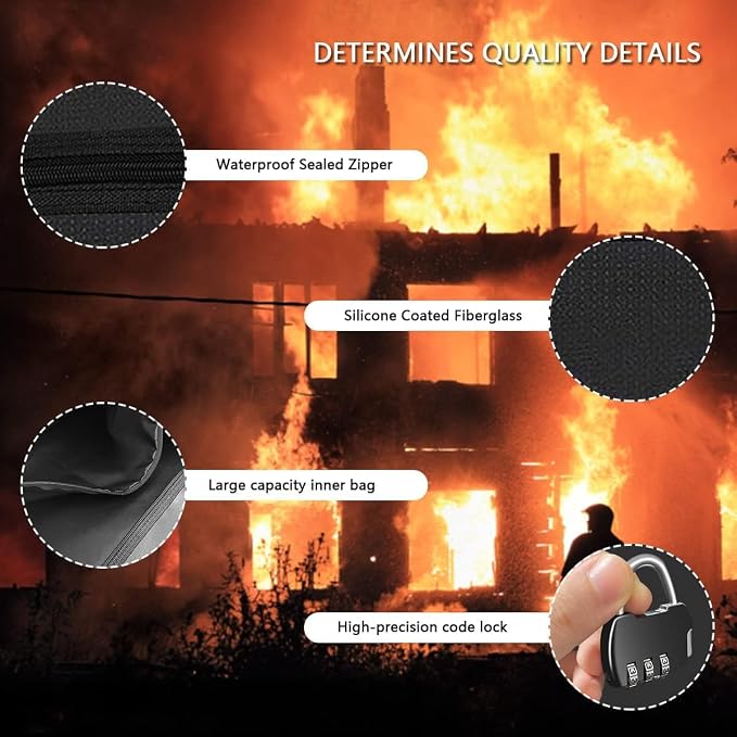 JUGREAT Fireproof Hanger Diversion Safe Bag with Lock, Hanger Safe for Valuables, Secret Safe Under Clothes with Compartment to Hide Items for Home or Travel Safe-2 Pack - Image 7