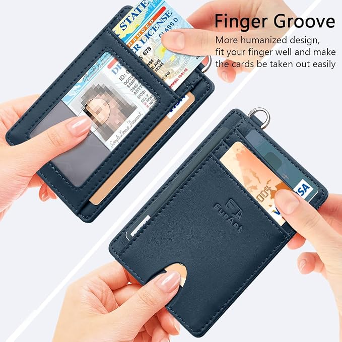 FurArt Slim Minimalist Wallet RFID Credit Card Holder for Men | slim minimalist compact rfid id window thin - Image 3