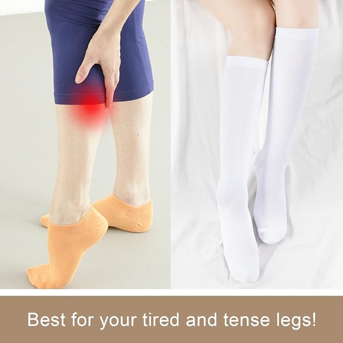 Junely Compression Socks for Women Knee High Stockings | Running Athletic Nurses Pregnant Women Work Support Travel Flight Sports Cosplay Costume Accessories Gifts - Image 4