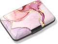 Credit Card Holder, Mini Aluminum Card Wallet RFID Blocking Slim Metal Hard Card Case for Women Men, Pink Marble by Atufsuat