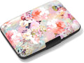 Rimilak Aluminuml Credit Card Holder,Pink Flower | Mini Credit Card Wallet RFID Blocking Slim Metal Hard Case for Women Men by Rimilak