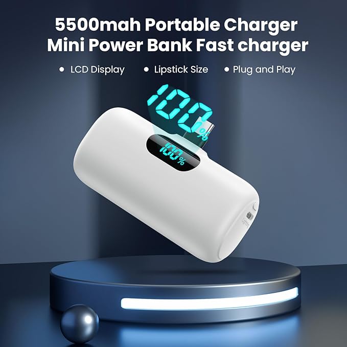 [2 Pack]Portable Charger Power Bank for iPhone 17/16/15,Mini USB C Portable Power Bank 5500mAh Fast Charging Battery Pack Travel Essentials for iPhone 15/16/17 Plus/17 Pro/17 Pro Max,Samsung Android - Image 6