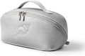 EACHY Travel Makeup Bag for Women, Flat Open Cosmetic Bag, Silver, Medium | Flat-open cosmetic organizer with clear TPU brush pocket and extra storage for makeup, toiletries and travel essentials by EACHY