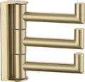 Angle Simple Towel Hook 3 Arms, Swivel Coat Wall Hook, Brushed Gold | Solid SUS304 Stainless Steel, Foldable Robe Towel Holder for Bathroom Kitchen Closet, Modern Space Saver, Screws Mounted by AngleSimple