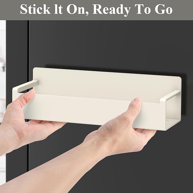 HuggieGems 6 Pack Magnetic Spice Rack Organizer for Refrigerator and Oven, Cream White Fridge Organizers and Storage for Kitchen - Image 5