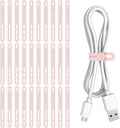 Donruby 30Pcs Silicone Cable Ties - Reusable & Washable with Adjustable Locking Buckles, High Elasticity Cable Management Straps for Home, Office, School, Travel Essential Cord Organizer (Pink) by Donruby