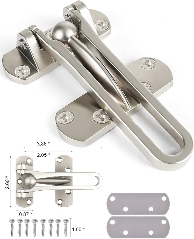 Door Lock Latch for Home Security - Swing Bar Door Safety Locks from Inside | Swing Bar Door Guard Latches for Top of Door Front Safety Childproof Reinforcement Door Stopper for Kids Home Hotel Apartment - Image 7