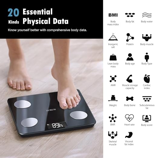 Digital Smart Scale for Body Weight Composition Analyzer Sync App | Bluetooth Sync, Backlit Display, Max 330lb, 0.2lb Precision, Health Monitor, Baby Mode, Bathroom Scale for BMI Fat Muscle - Image 3