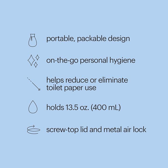 Brondell GoSpa Travel Bidet GS-70 – Portable Peri Bottle for Postpartum & Perineal Care, 400ml Handheld Bidet with Angled Nozzle, Collapsible Design, Nozzle Storage & Travel Bag, Amaranthine - Image 3