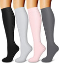 4 Pairs-Compression Socks for Women&Men Circulation-Best Support for Nurses,Running,Athletic by LaiteHebe