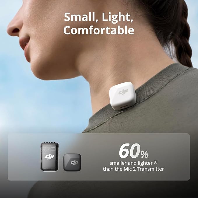 DJI Mic Mini (2 TX + 1 Mobile RX), Ultralight, Active Noise Cancelling | Wireless Lavalier Microphone for iPhone 17/16/15 & Android/PC/Tablet, Plug-and-Play, 300m Transmission, Youtube, Vlog - Image 6