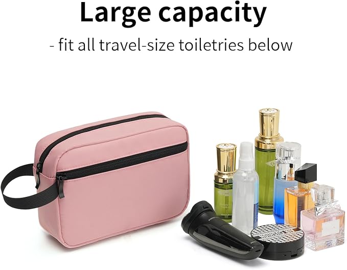 Travel Toiletry Bag for Men & Women, Hanging Cosmetic Organizer | Water-Resistant Fabric, Sturdy Handle, Lightweight Dopp Kit – Bathroom Toiletries, Makeup, Shaving, Grooming & Accessories - Image 4