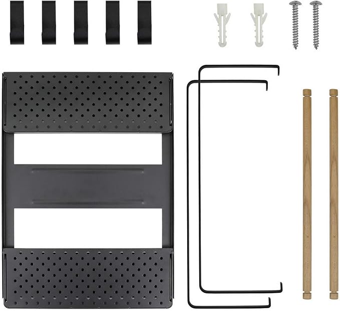 Jolitac Magnetic Fridge Spice Rack- Space Saving Organizer Black Shelf on Refrigerator, Kitchen Paper Towel Holder, Foldable Design (Black-Large) - Image 8