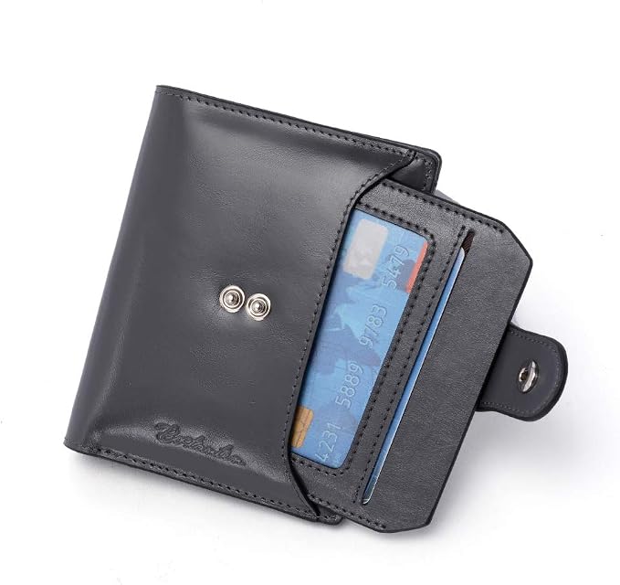 BOSTANTEN Leather Womens Wallet Small RFID Blocking Credit Card Holder | Removable ID Window, Zipper Coin Pocket, Bifold, Minimalist, Fits Small Purses, Daily Use, Ladies Gifts, Deep Grey - Image 6
