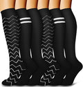 6 Pack Copper Compression Socks for Women and Men Circulation-Best Support for Medical,Running,Nursing,Athletic by Bluemaple