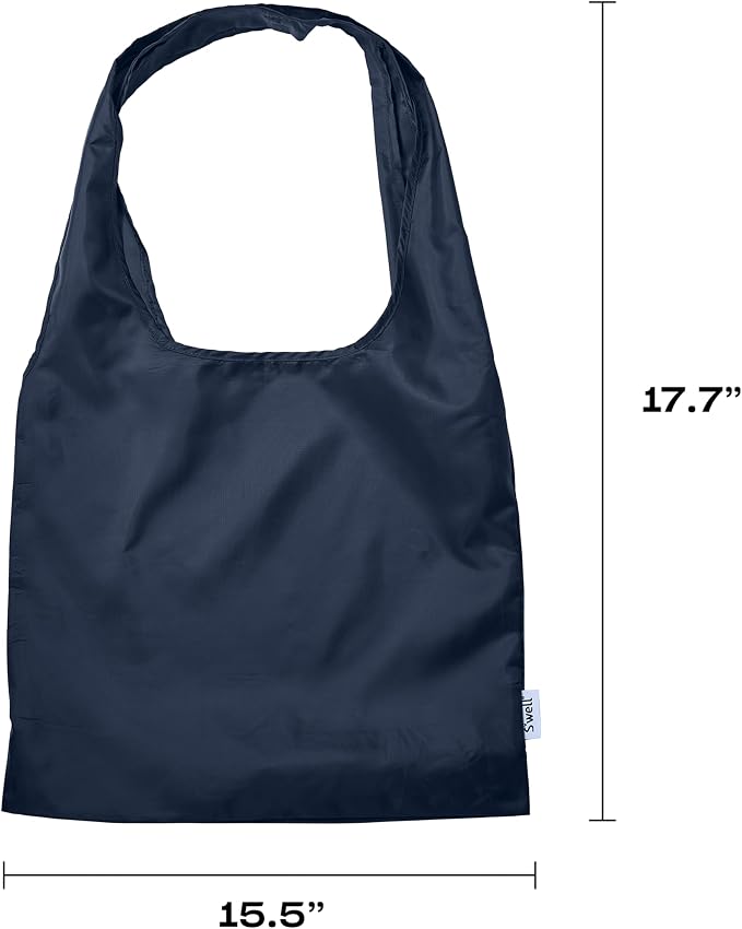 S'well Droplet Tote, Azurite, Reusable And Packable Tote Bag, Lightweight And Packs Into Silicone Capsule For Storage, Ideal For Grocery Store, Travel, Shopping, And More, One Size - Image 4