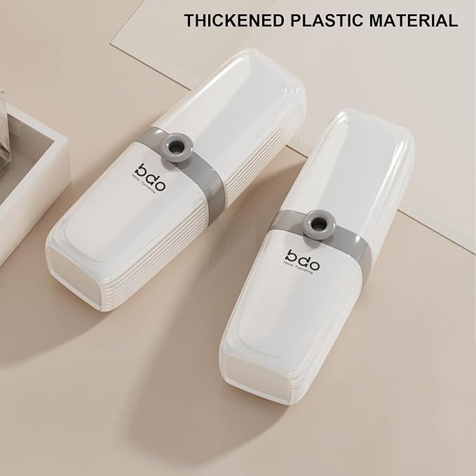 Toothbrush Travel Case Portable Clear Grey Toothbrush Holders with Cover, Leakproof Toothbrush & Toothpaste Holder for Traveling School Camping Business Trip Bathroom - Image 7