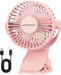 Portable Clip on Fan Rechargeable Mini for Desk Golf Camping Pink | 4000mAh 20H Battery, Quiet Brushless Motor 4.5m/s, One-Click Shutdown, 3 Speeds, Detachable Cover, Type-C Charge, 360° Rotate by Redefiningsummercomfortandmakingdailylifemoreconvenient