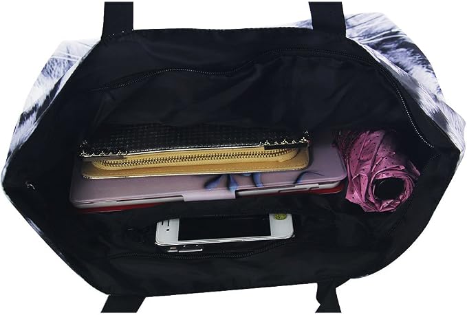 Beach Tote Bags Travel Totes Bag Shopping Zippered Tote for Women Foldable Waterproof Overnight Handbag - Image 4