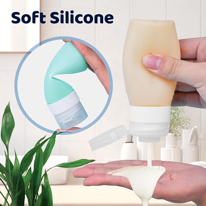 vodvob TSA Approved Travel Bottles Set, 16 Pack Leak Proof Silicone Refillable Containers for Toiletries, Perfect for Shampoo, Conditioner, Lotion & Travel Essentials (tz-1) - Image 8