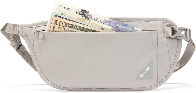 Pacsafe Coversafe V100 Anti-Theft RFID Blocking Waist Wallet, Neutral Grey - Image 5