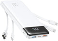 charmast Portable Charger Built-in Cables, 20000mAh Power Bank 6-Output | Travel Fast Charging Battery Pack for iPhone 17/16/15 Samsung Android, Flight-Approved, Multi-Device, USB-C & USB-A, LED % by charmast