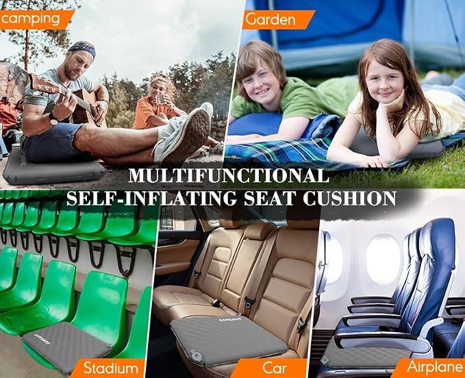 Inflatable Seat Cushion, Portable Self-Inflating Stadium Seat Cushion - Image 7