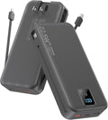 Portable Charger 20000mAh 22.5W w/Built-in Cable & Wall Plug Black | High capacity, Fast charging, Built-in cables & wall plug, LED display, Charge 5 devices at once, Pass through, TSA approved by Rngsnoy