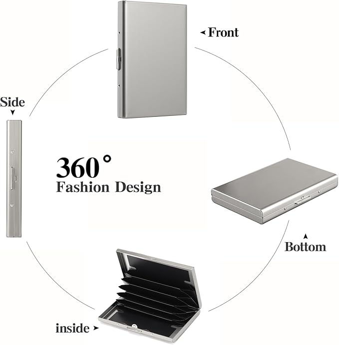 Stainless Steel Credit Card Wallet RFID Blocking Metal Case Pocket Business Card Holder for Women and Men - Image 6