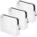 Qbily Clear Leak Proof Travel Bags for Toiletries 3 Pack, Super Soft Waterproof Leak Proof BPA Free, Semi-Clear Toiletry Cosmetic Makeup Bags for Travel, Approved Travel Toiletry Bag With Zipper by Qbily