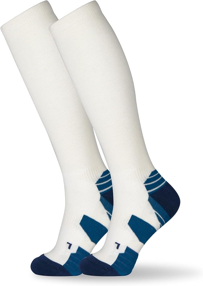 +MD Cotton Compression Socks for Women & Men 4/6 Pairs 15-20mmHg Knee High for Sports, Travel, Nursing Long Sitting Standing by MD