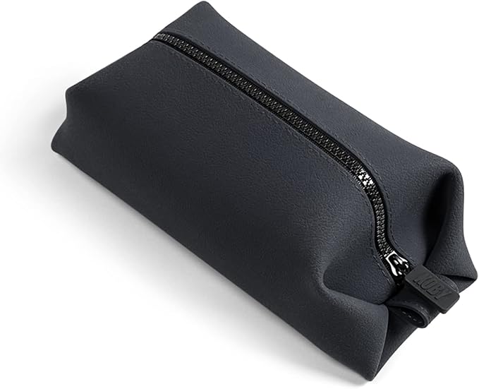 TOOLETRIES The Koby Dopp Kit Toiletry Bag – Lite 9" x 4.5" x 4.5", Charcoal | Compact silicone leak-resistant travel toiletry bag with a heavy-duty zipper that's easy to clean. by TOOLETRIES
