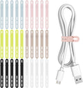 Donruby 30Pcs Silicone Cable Ties - Reusable & Washable with Adjustable Locking Buckles, High Elasticity Cable Management Straps for Home, Office, School, Travel Essential Cord Organizer (6 Colors) by Donruby