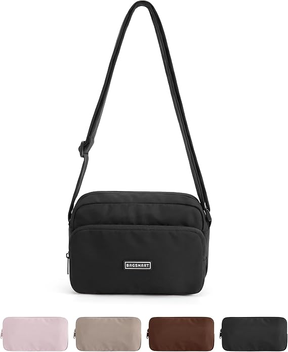 BAGSMART Mini Foldable Crossbody Bags for Women, Cute Travel Purses | 2.4L mini for daily travel campus, water-resistant sling bag, cute travel purse, classic shoulder bag by BAGSMART