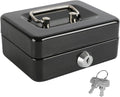 xydled Mini Cash Box with Lock, Removable Coin Tray, Steel Money Box, Black | Steel Cash Box with Key Lock, Removable Tray & Carry Handle, for Office, Retail, Home, and Money Storage, 4.9" x 3.7" x 2.4" by xydled