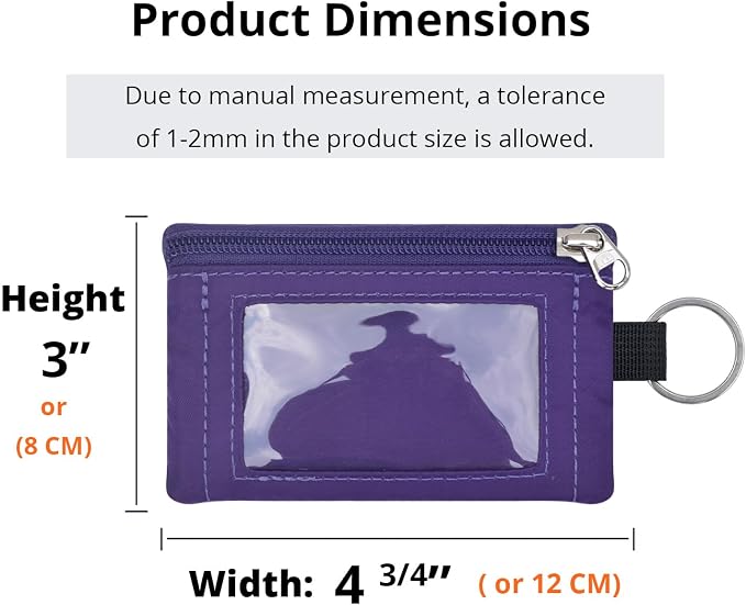 RFID Blocking Travel Wallet with Adjustable Lanyard, Small Nylon Zipper Pouch and Badge Holder for ID, Credit Cards, Cash, Keys, Commuters (Deep Purple) - Image 3