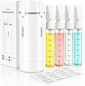 4 in 1 Travel Dispenser Bottle, TSA Approved Leak Proof Refillable Toiletry Containers for Shampoo, Conditioner, Lotion & Skincare – Easy Clean Travel Bottles for Gym, Business by BloomDaily