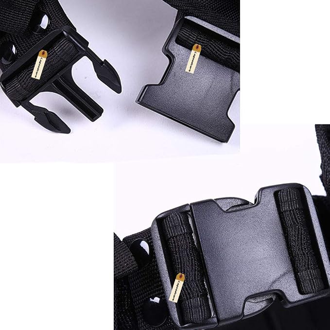 Lsgoodcare Multifunction Police Security Guard Military Tactical Duty Utility Waist Belt, Black 10 in 1 600D Nylon Adjustable Modular Equipment Law Enforcement Outdoor Duty Belts - Image 7