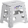 Delxo Folding Step Stool 13 Inch,300 Lbs Step Stool for Adults Grey | Foldable Step Stool 13",Non-Slip Foot Stools with Handle,Lightweight Collapsible stools for Kitchen,Bathroom,Bedroom,Garden by Delxo