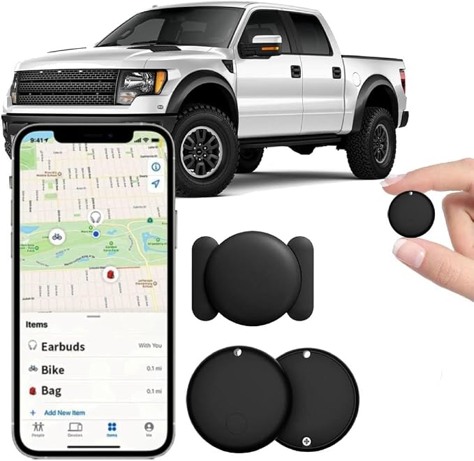 GPS Tracker for Vehicles Work with Find My(iOS Only), Safe Sync GPS Tracker Mini Car Item Finder, Hidden Car Location GPS Tracking Tags Device No Month Fee NO Subscription No SIM by DAMIJDA