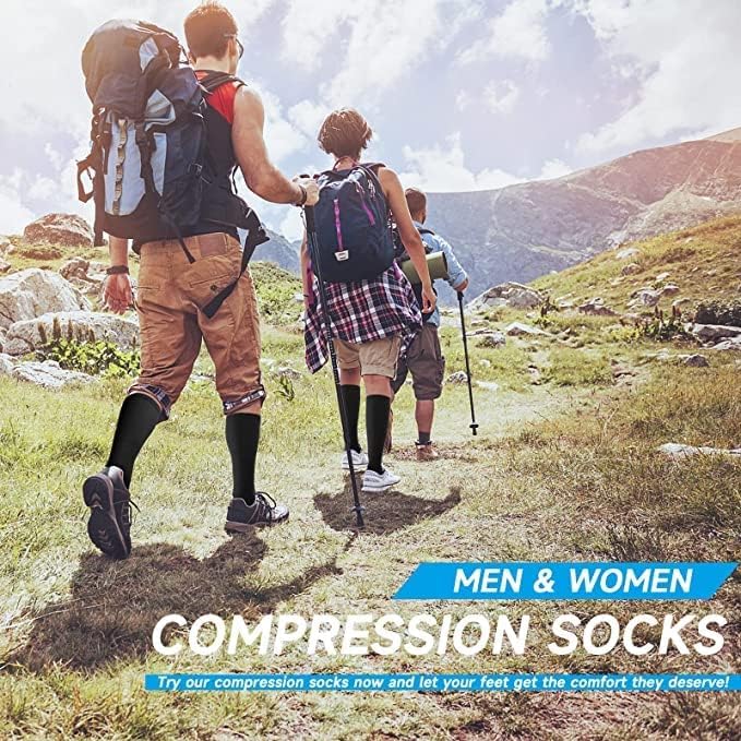 cerpite Compression Socks for Women & Men 6 Pairs Knee High Compression Socks 20-30 mmhg Best for Running,Nurse,Travel - Image 7