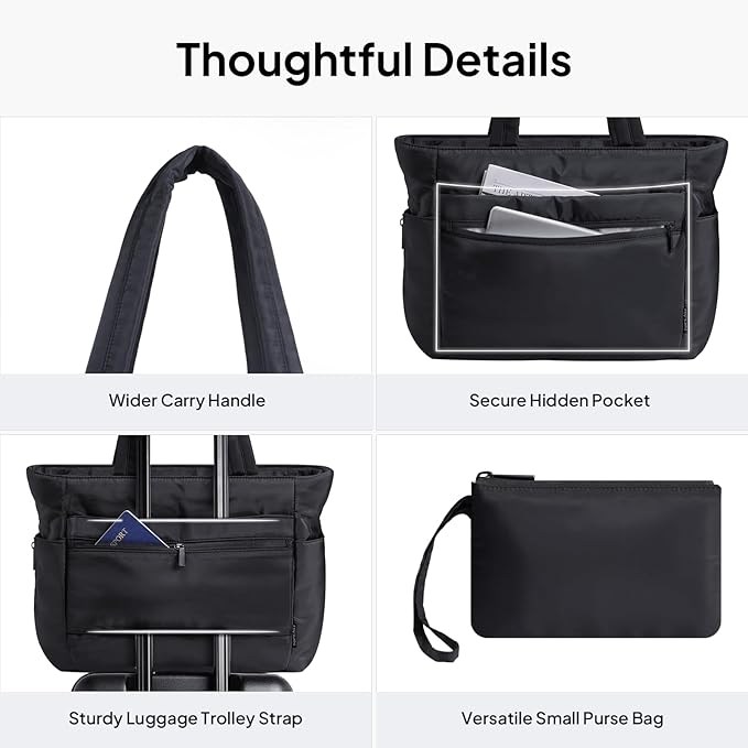 TOPEAST Tote Bag for Women Puffer Travel Carry On Bags with Laptop Compartment & Cup Holder Work Tote for Weekend Overnight - Image 5