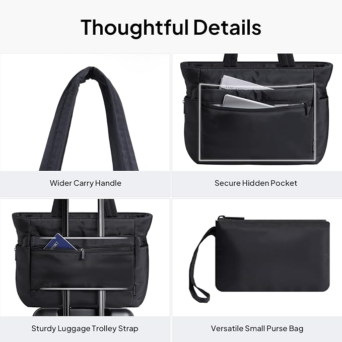 TOPEAST Tote Bag for Women Puffer Travel Carry On Bags with Laptop Compartment & Cup Holder Work Tote for Weekend Overnight - Image 5