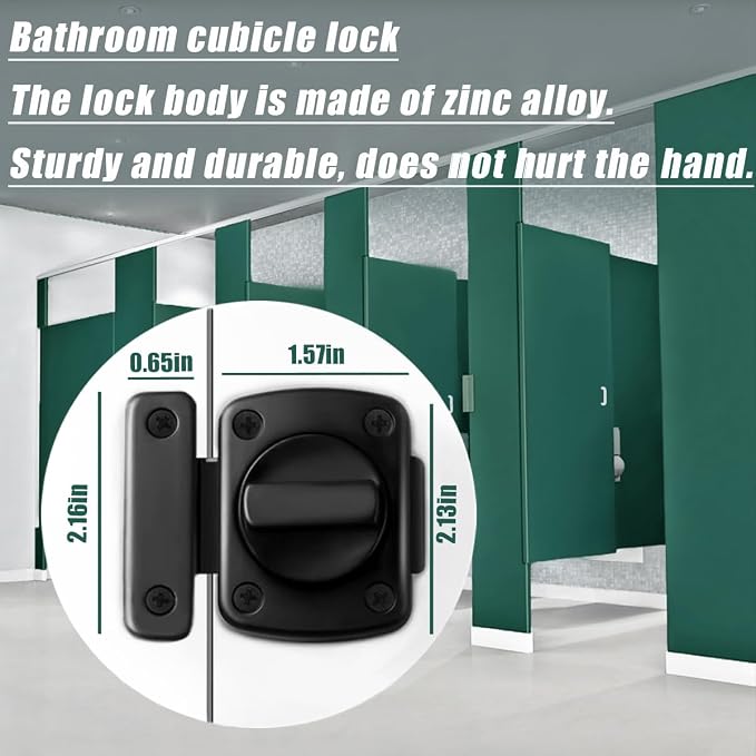 Inner Door Reinforcement Locks Latch,Anti-Pry and Sturdy | Zinc alloy french door lock resists forced entry,storm door latch safety lock,easy DIY install,for bedrooms,bathrooms,RV - Image 5
