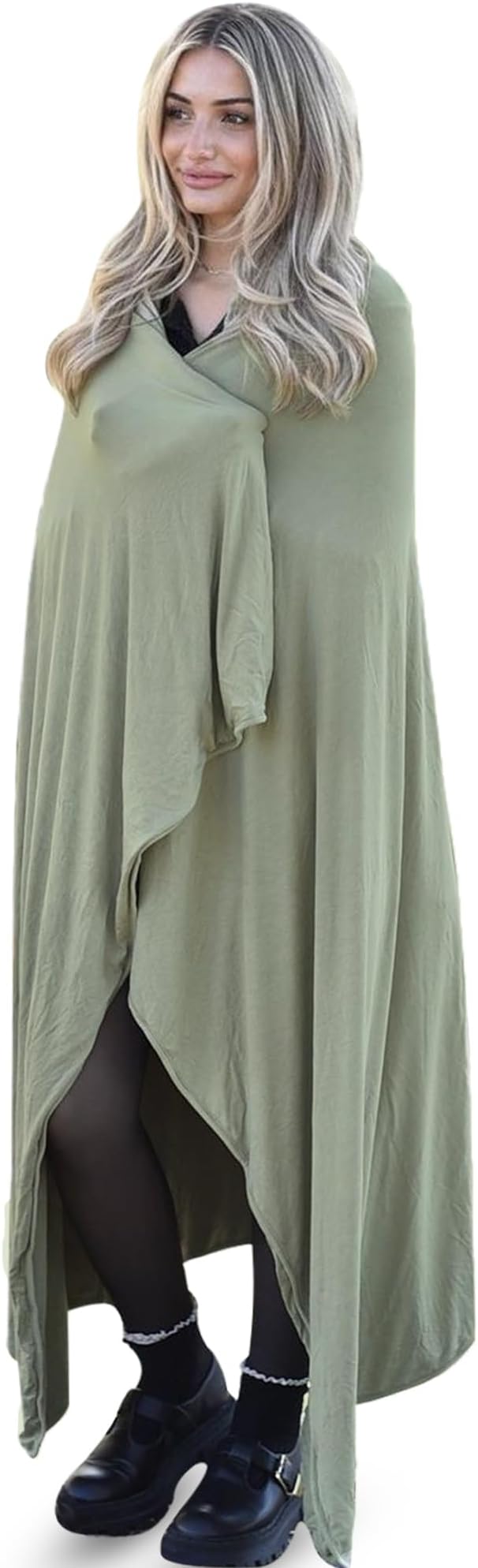 Luxury Cooling Travel Blanket - Stretchy, Lightweight Soft & Breathable Shawl Wraps for Women by WrapYourselfinNaturesSoftness