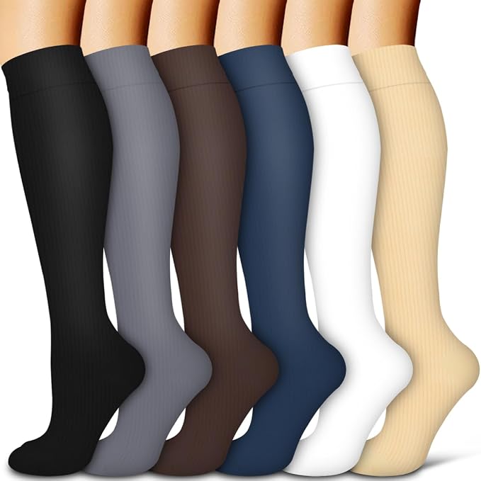 Compression Socks for Women & Men Circulation(6 pairs)-Graduated Supports Socks for Running, Athletic Sports by LaiteHebe