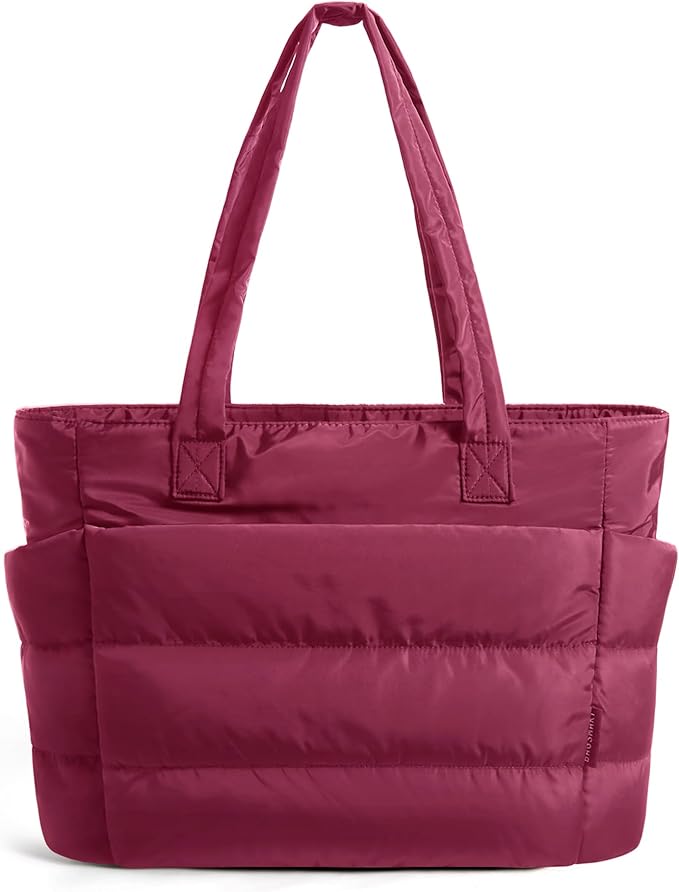 BAGSMART Tote Bag for Women, Lightweight Puffy Tote Bag with Compartments Shoulder Bag Handbag for Travel, Work, Gym | Lightweight by BAGSMART