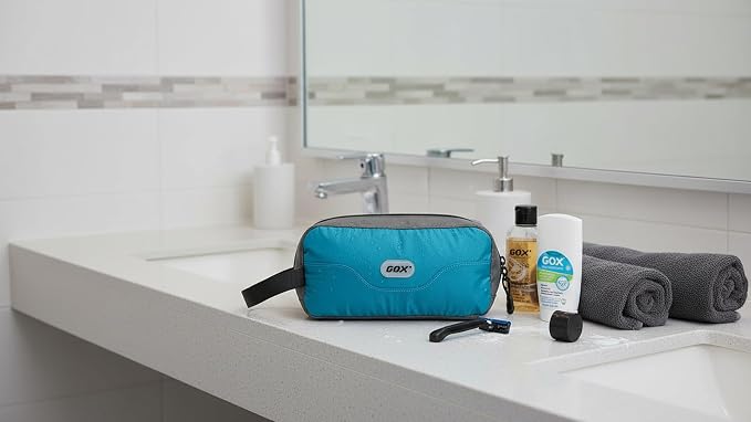 GOX Travel Small Toiletry Bag for Men Nylon Dopp Kit Medicine Bag Travel Organizer Pouch Shave Kits for Teens Toiletry Essentials Bathroom Compact (Peacock, 7.9 * 3.7 * 2 Inches) - Image 6